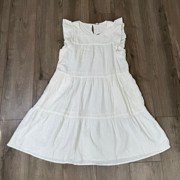 J Crew Crew Neck Mini Casual Gauze Dress US Women's 12 New - Picture 3 of 9